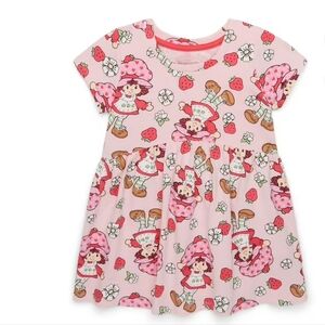 Girls Toddler Strawberry Shortcake Print Dress Short Sleeves Size 4T NWT